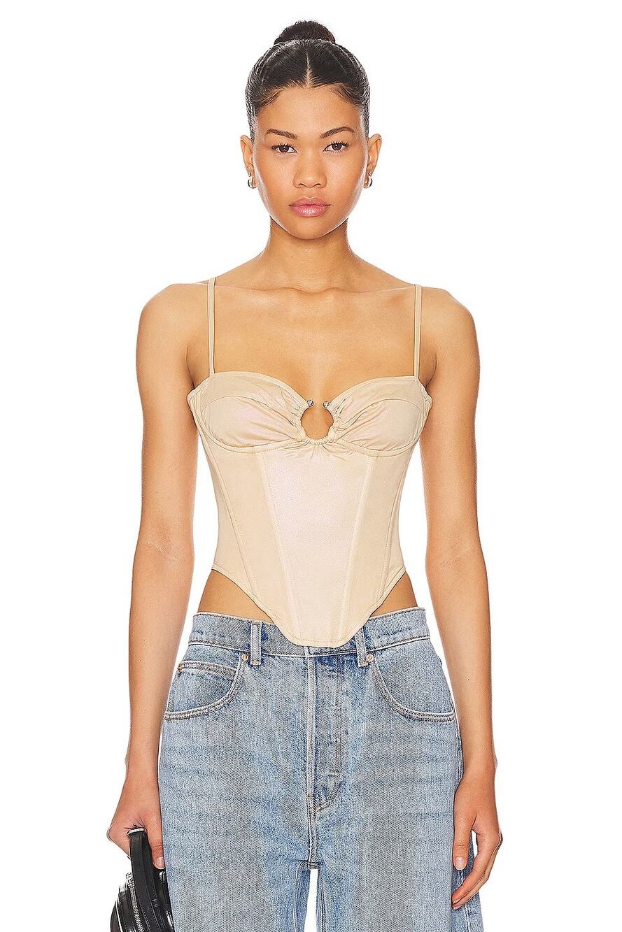 Miaou Deia Corset Cropped Top Streetwear Y2K Preppy Evening Party Night Out XS